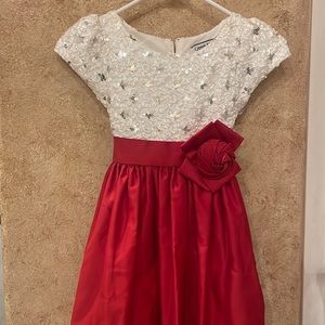 Red and white girls dress